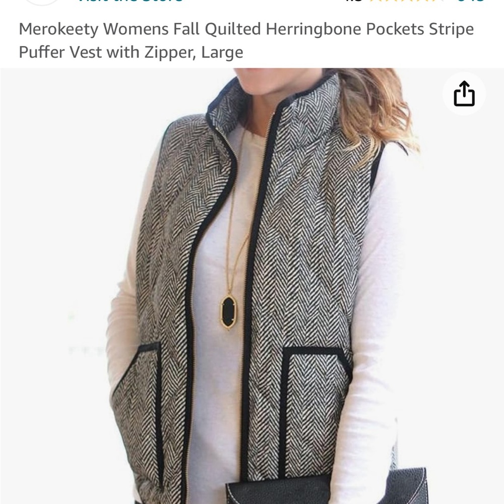 Merokeety Womens Quilted Herringbone Vest